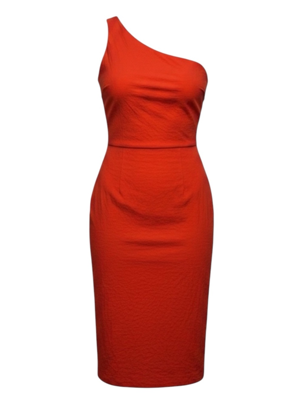 Lulus Cocktail Club One-Shoulder Crepe Midi Dress Red Orange XL
